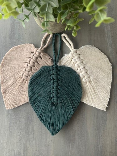 Macrame leaf wall hanging - leaf,