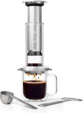 New/Unused AEROPRESS 3-In-1 PREMIUM Glass & Metal 1-2 Cup Coffee Press BOXED E22