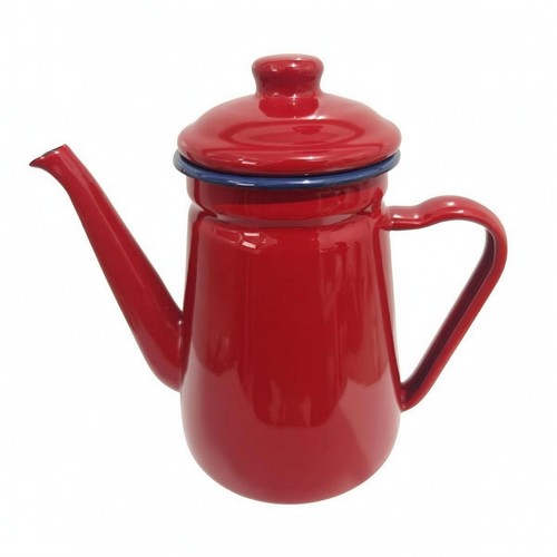 Enamel coffee pot fitted lid - fitted,