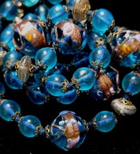 Vintage Art Deco Blue Glass