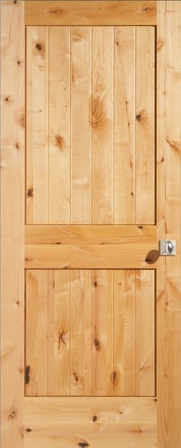 Knotty alder panel - 2-panel, v-groove