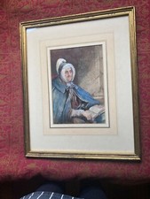 WATERCOLOUR MARGARET GILLIES AN OLD SCHOOL MISTRESS SIGNED FRAMED