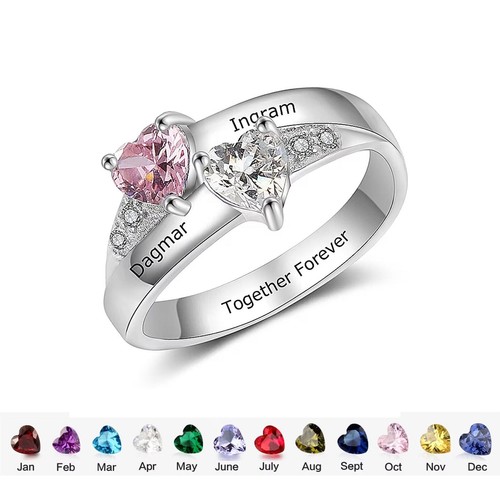 Personalized heart birthstone - heart,