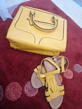 Casa Di Rosa Matching Shoes and Handbag Mustard Size 5