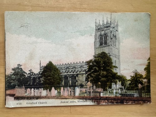 Postcard gresford church - postcard,