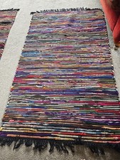 Namaste  Recycled  Cotton Fleece Chindi Rug 90cm X 150cm Eco Friendly Ethical 