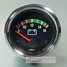 VDO VOLTMETER 12 VOLT CHROME*EDITION AUXILIARY INSTRUMENT GAUGE 52mm