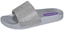 Womens Girls Diamante Sliders