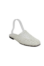 Vince Womens Translucent Caged Detail Casual Mule Sandals White Size 8