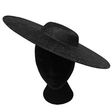 black lace large wide brim DIY fascinator base wedding hat Kentucky Derby Ascot