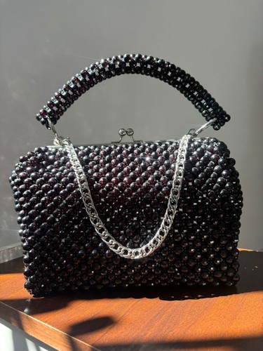 Handmade beaded evening clutch - beaded,