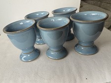 5x Denby  Pottery Colonial Blue Footed Eggcups