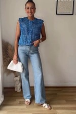 ZARA BLUE CHUNKY KNIT VEST