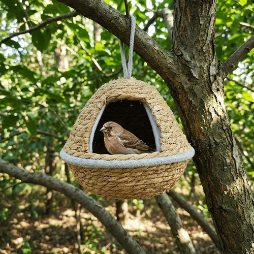 Cottage style weaved bird - style,