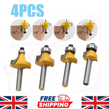 4Pcs 1/4" Shank Round Over