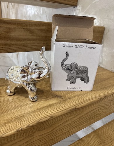 Silver mille fleurie elephants - silver,