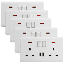 1-5PC Double Wall Plug Socket