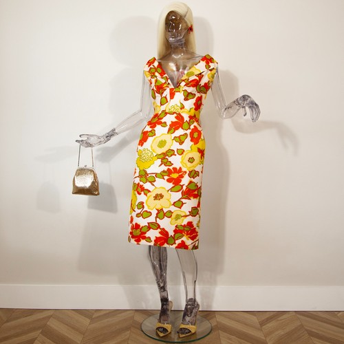 Vintage 1950s silk floral - silk,
