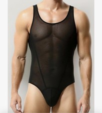 Men's Sheer Mesh Bodysuit