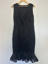 Lipsy Fitted Black Lace Dress