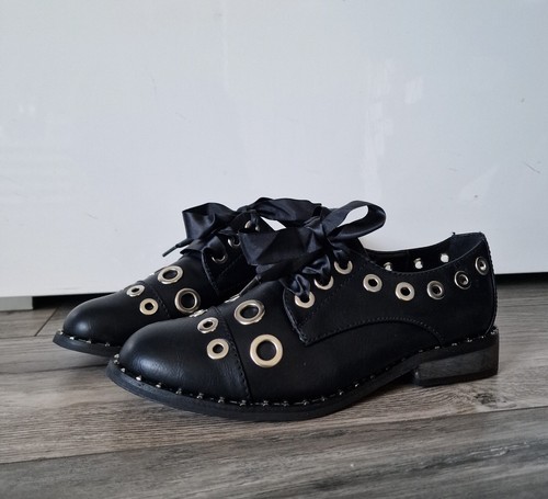 Women black flat brogues - women's,