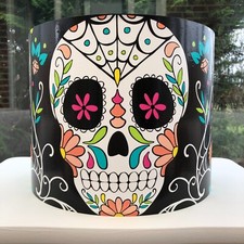 Lampshade Mexican Day of the Dead Sugar Skull Gothic Floor Ceiling 12" HANDMADE