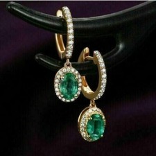 Oval Cut Emerald & Lab Created
