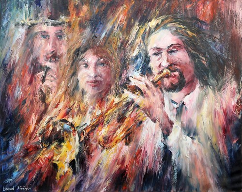 Leonid afremov the group - group,, oil