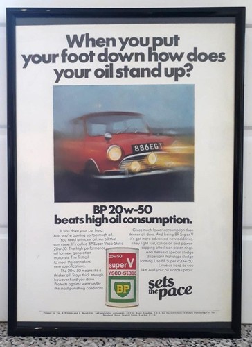 Framed original classic car - car, ad