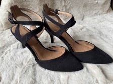 NEXT Ladies Black Faux Leather Sandals, Size 38.5, Excellent!