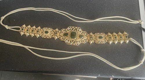 Gold green moroccan kaftan - moroccan,