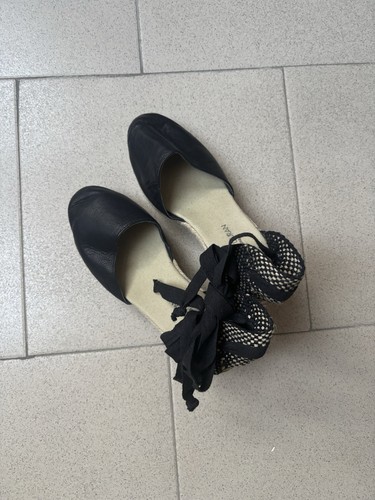 Black leather platform - platform, shoes