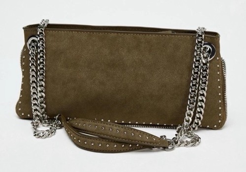 Zara green studded shoulder - zara,