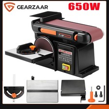 Belt Disc Sander Bench Top Linisher 650W Heavy Duty Lumberjack Motor Cast Bed UK