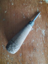 ☀️Antique Vintage Scratch Awl Wood Handle  Well Used Workshop Tool Leatherwork