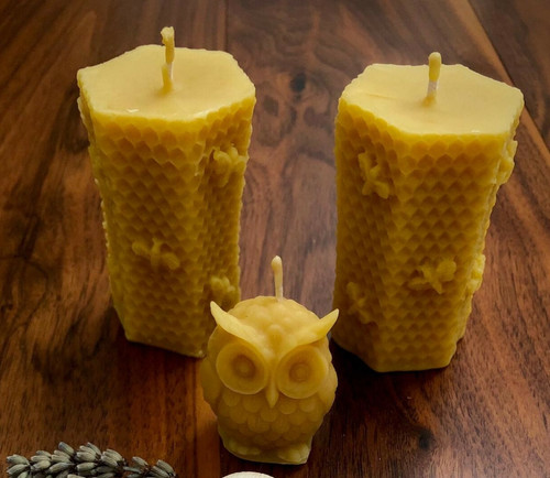 Beeswax pillar table - beeswax,