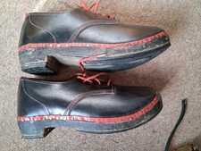 Traditional Handmade Wooden Soled Vintage Clogs - made by Lance Brew Whitehaven