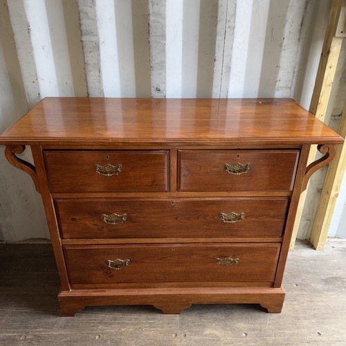 Antique pine dark chest - dark, of