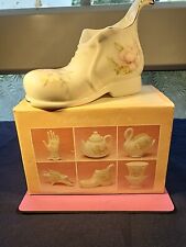 The Leonardo Collection Fine Bone China White Floral Boot Ornament, Trinkets