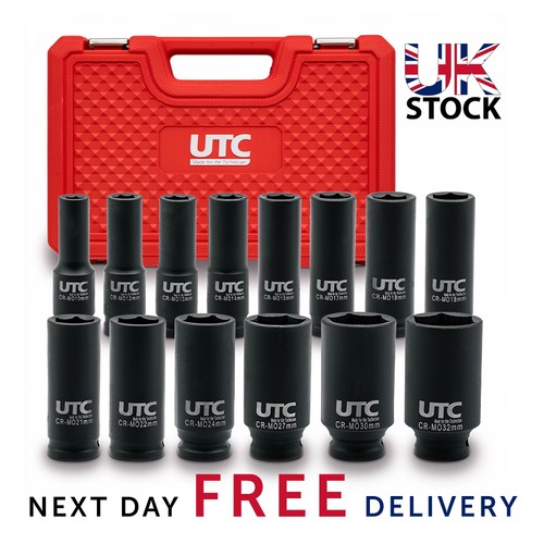 Socket set deep - impact, 1/2