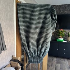 Fab Heavyweight Curtains Fully Lined 6” Header Tape Terracotta &Blue/Grey 86x90