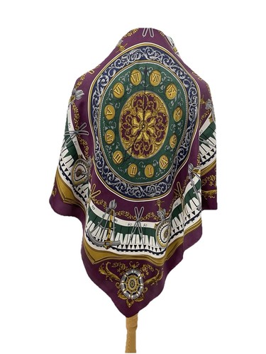 Vintage purple silk scarf - vintage,