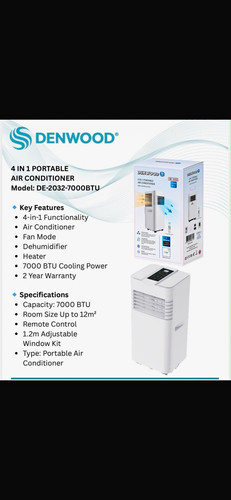 Denwood 7000 btu portable air - denwood,