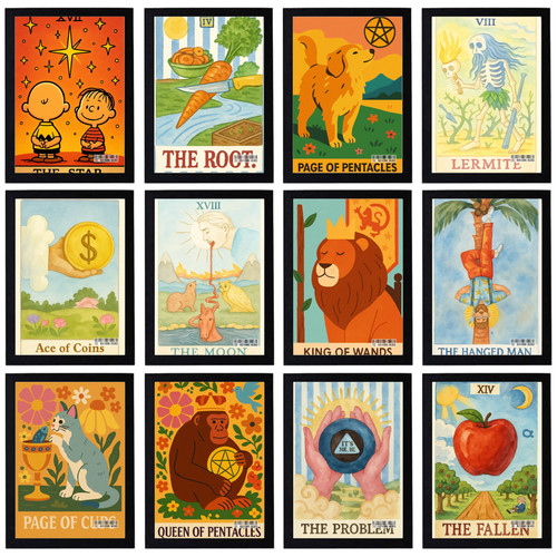 Vintage tarot cards poster - vintage,