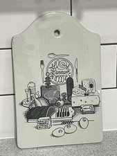 NYMOLLE POTTERY DENMARK CHOPPING BOARD BLACK PRINT DANISH LURPAK & OTHER FOODS