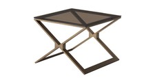 DFS Mena Brushed Brass & Glass Bronze Lamp Table RRP £499