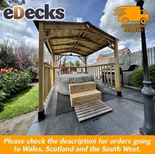 Hot Tub Wooden Gazebo DIY Garden Kit 2.4m x 2.4m Square Pergola Pressure Treated