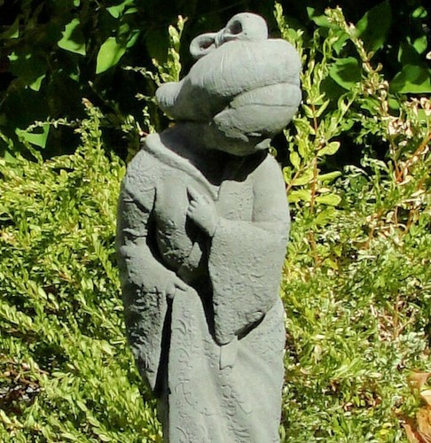 Vintage geisha statue - statue, cement