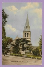 [0675] London Colored Postcard Christ Church, Crouch End