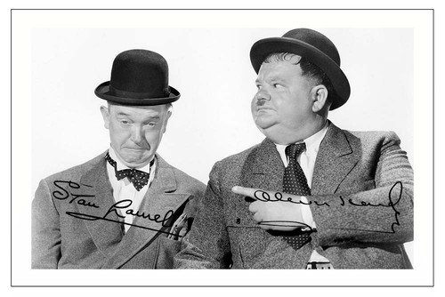 Laurel hardy signed photo - laurel,